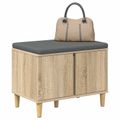 vidaXL Predsieňová lavica s vankúšom Sonoma dub 60 x 38 x 46 cm