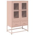 vidaXL Vysoká skrinka ružová 68x39x111,5 oceľ