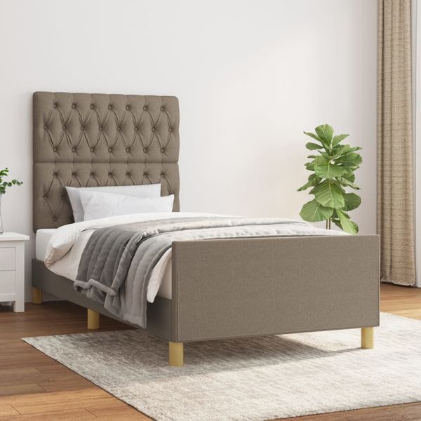 vidaXL Rám postele bez matraca Taupe 90x200cm Látka