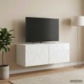 vidaXL Nástenná TV skrinka 59,5 x 41 x 30 cm Biela s vysokým leskom