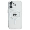 Karl Lagerfeld puzdro pre iPhone 16 6,1" KLHMP16SHLSKIH biela Hard IML Metal Karl Head MagSafe