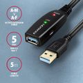 AXAGON ADR-305, USB 3.2 Gen 1 A-M -> A-F aktivní prodlužovací / repeater kabel, 5m Kabel, prodlužovací, aktivní, USB 3.2 Gen1, zástrcka A, zásuvka A, 5m, cerný