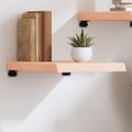 vidaXL Nástenná polica 40x60x(2-6) cm neošetrený dubový masív