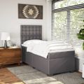 vidaXL Boxspring posteľ s matracom sivá 100x200 cm umelá koža