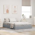vidaXL Otomanový posteľný rám Svetlosivá 140 x 190 cm látka