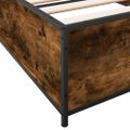 vidaXL Posteľný rám dymový dub 90x200 cm kompozitné drevo a kov
