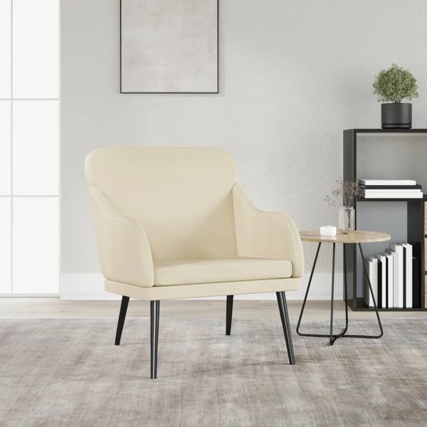 vidaXL Kreslo krémové 63x76x80 cm umelá koža
