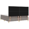 vidaXL LED box s pružinami Sivohnedá 200 x 200 cm látka
