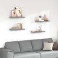 vidaXL Plávajúce nástenné police 4 ks, sivé 60x23,5x3,8 cm, MDF
