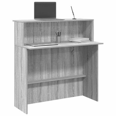 vidaXL Recepčný stôl sivý dub sonoma 100x50x103,5 cm kompozitné drevo