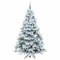 vidaXL Umelý vianočný stromček s 300 LED-i Biela 180 cm PE a PVC
