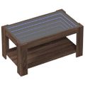 vidaXL Konferenčný stolík s LED hnedý dub 93x53x45 cm kompozit. drevo