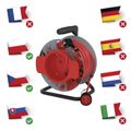 Predlžovací kábel EMOS P19125 na bubne 25 m / 1 zásuvka / červený / PVC / 230 V / 1,5 mm2