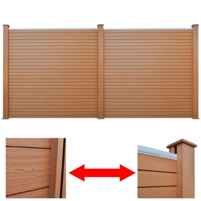 vidaXL Záhradné plotové panely 2 ks, WPC 361 cm, hnedé