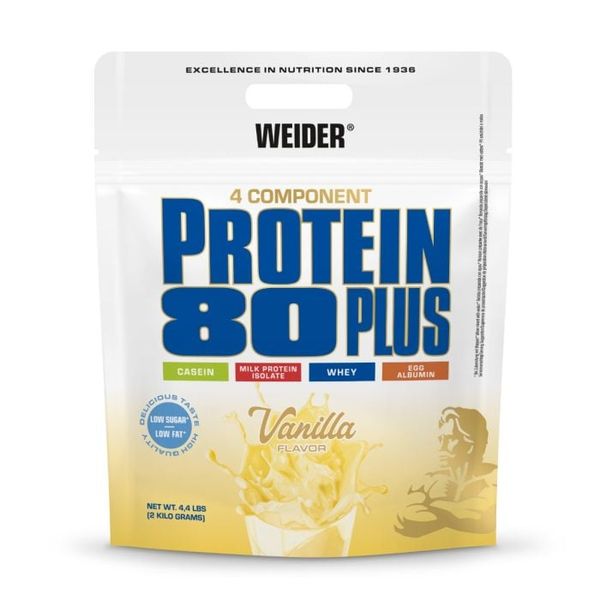 Proteín 80 Plus - Weider, vanilka, 2000 g