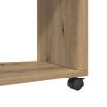 vidaXL Príručný stolík+kolieska, dub artisan 70x35x60 cm