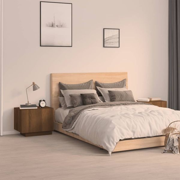 vidaXL Nočný stolík hnedý dub 100x35x40 cm spracované drevo