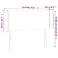 vidaXL Čelo postele s LED modré 103x16x78/88 cm látka