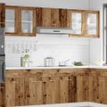 vidaXL Závesná sklenená skrinka “Lyon” Old Wood 80x31x60 cm