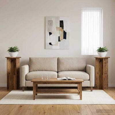 vidaXL Stojan na rastliny 2 pcs Staré drevo 40 x 40 x 80 cm