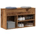 vidaXL Lavica na topánky staré drevo 80x30x45 cm kompozitné drevo