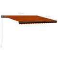 vidaXL Ručne zaťahovacia markíza s LED 450x300 cm oranžovo-hnedá