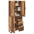 vidaXL Highboard 2 ks Staré drevo 69,5 x 34 x 180 cm