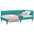 vidaXL Rohový rám postele Tyrkysová 80 cm x 200 cm Zamat