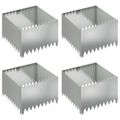 vidaXL Obrubník trávnika 4 ks 60 x 60 x 35 cm Oceľ Strieborná