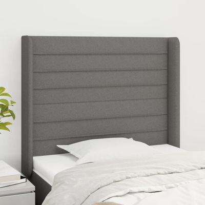 vidaXL Čelo postele so záhybmi tmavosivé 83x16x118/128 cm látka
