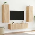 vidaXL TV nástenné skrinky s LED svetlami 2 ks dub sonoma 80x35x31 cm