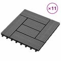 vidaXL Dlažba na terasu 11 ks Sivá 30 x 30 cm WPC