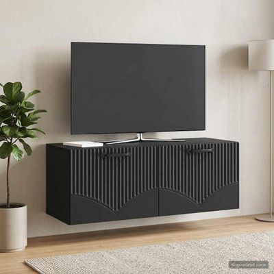 vidaXL Nástenná TV skrinka Čierna 78,5 x 31 x 30 cm Kompozitné drevo