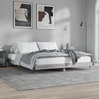 vidaXL Posteľný rám sivý dub sonoma 120x200 cm kompozitné drevo