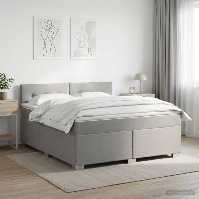 vidaXL Posteľ boxspring s matracom Svetlosivá 140 x 200 cm Látka