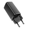 Rýchla cestovná nabíjačka Baseus GaN2 Lite USB+C 65W EU (čierna)