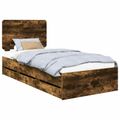 vidaXL Rám postele Dymová dub 75 x 190 cm Inžinierske drevo