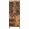 vidaXL Highboard Staré drevo 69,5 x 34 x 180 cm Kompozitné drevo
