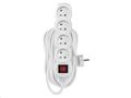 Predlžovací kábel EMOS P1410 / 10 m / 4 zásuvky / s vypínačom / biely / PVC / 1 mm2