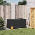 vidaXL Záhradný úložný box s kolieskami čierny 190 l polyratan
