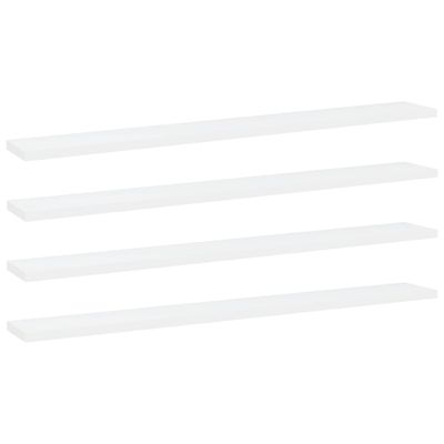 vidaXL Prídavné police 4 ks, biele 80x10x1,5 cm, drevotrieska