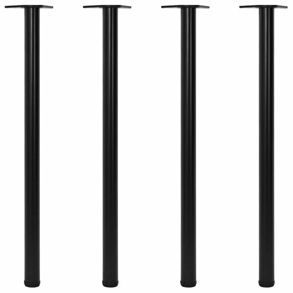 4 výškovo nastaviteľné stolové nohy, čierne, 1100 mm
