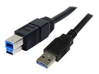 Kábel USB - USB Type B (M) do USB typ A (M) - USB 3.0 - 3 m - lisovaný - čierna