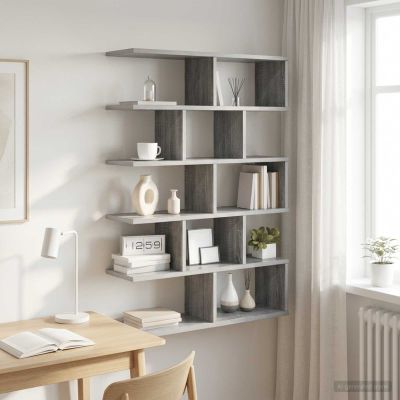 vidaXL Stenná polica Sivý Sonoma 70 x 20 x 100 cm Kompozitné drevo