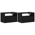 vidaXL Nástenné nočné stolíky 2 ks čierne 45x26x28,5 cm
