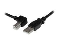 2 m USB Printer Cable - Left Angle USB B Cable - 1x USB A (M), 1x USB B (M) (USBAB2ML) - Kábel USB - USB typ B (M) do USB (M) - USB 2.0 - 2 m - ľavý uhlový konektor - čierna