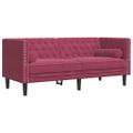 vidaXL 3-miestna Sedacia súprava Chesterfield s opierkami zamat
