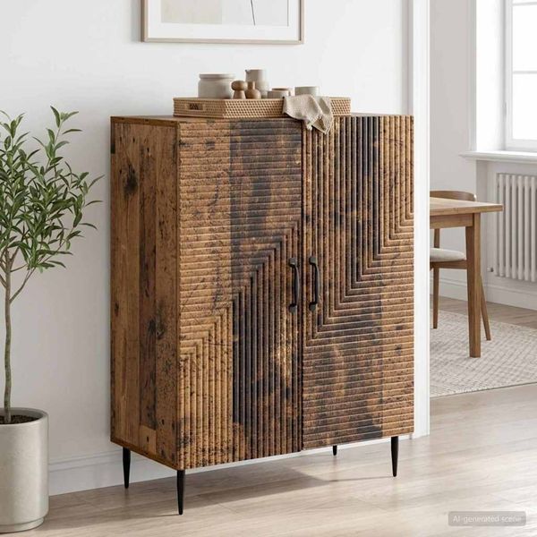 vidaXL Servírovacia skriňa Staré drevo 66 x 34,5 x 89,5 cm