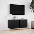 vidaXL TV nástenná skrinka s LED svetlami čierna 80x31x35 cm