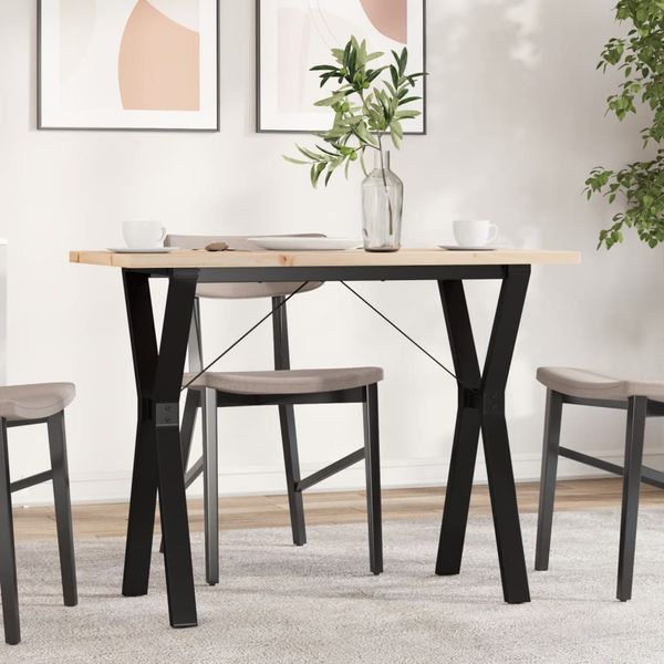 vidaXL Jedálenský stolík v tvare Y 100x50x75,5 cm borovica a oceľ